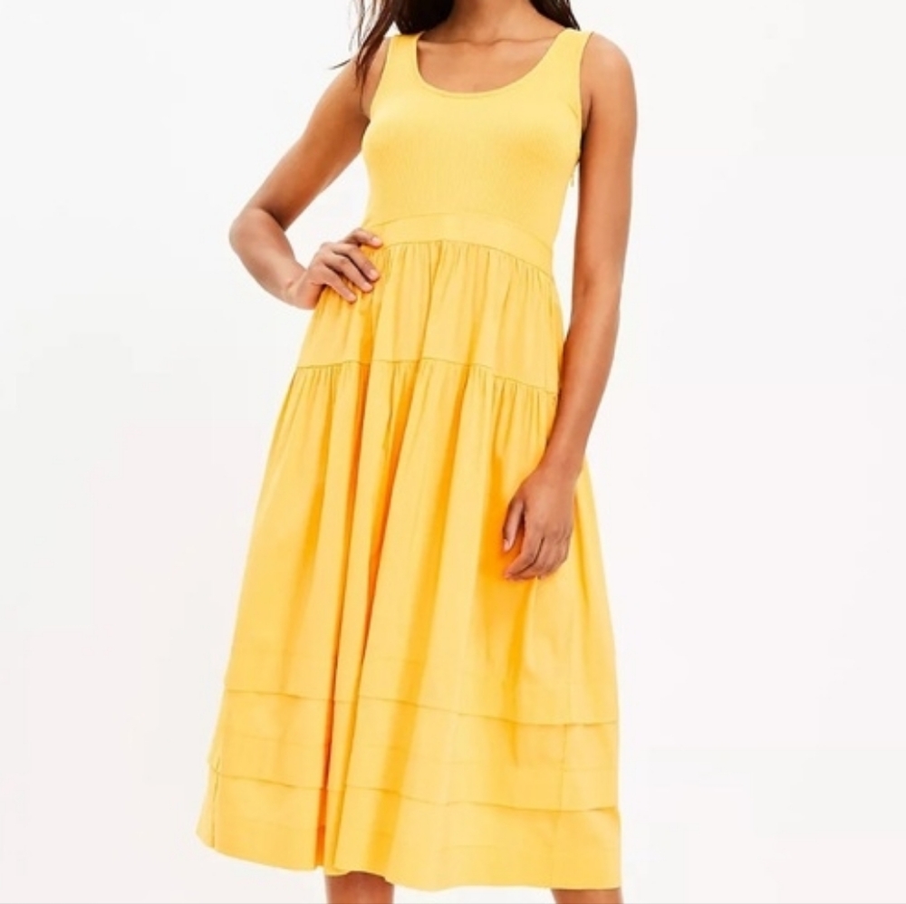 LOFT Sleeveless Yellow Maxi Dress